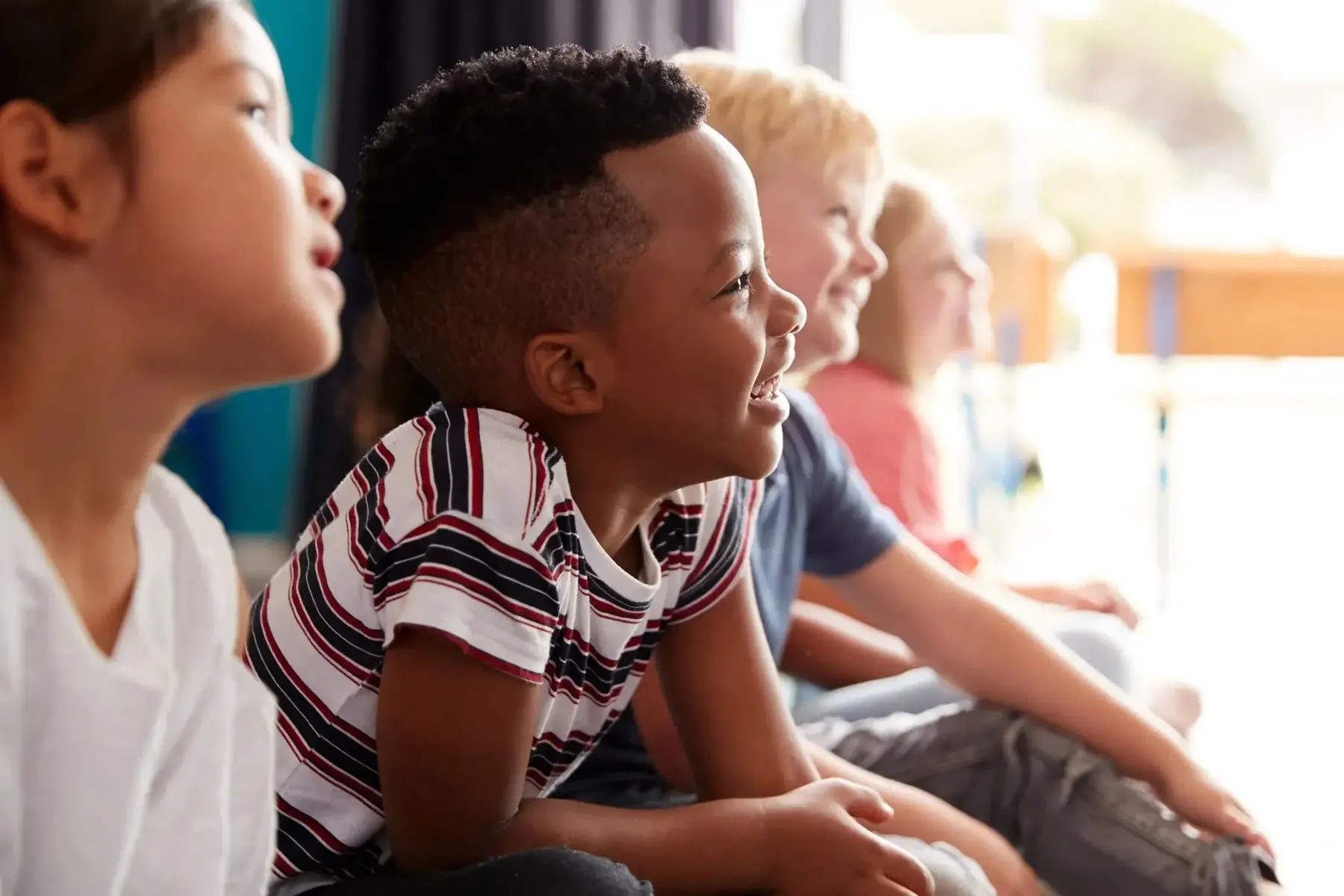 Kids and families using technology together